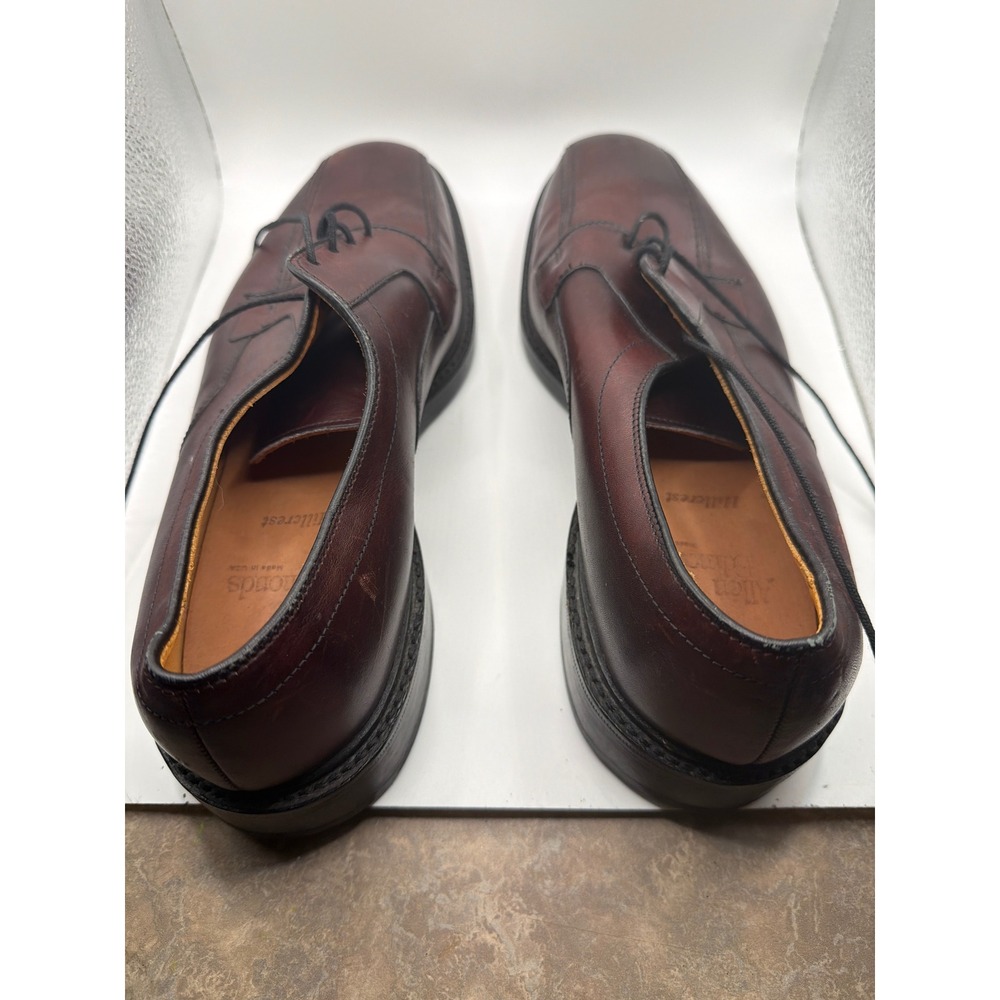 Allen Edmonds Hillcrest Mens 9 D Burgundy Leather Bicycle Toe Oxford Shoes 5974